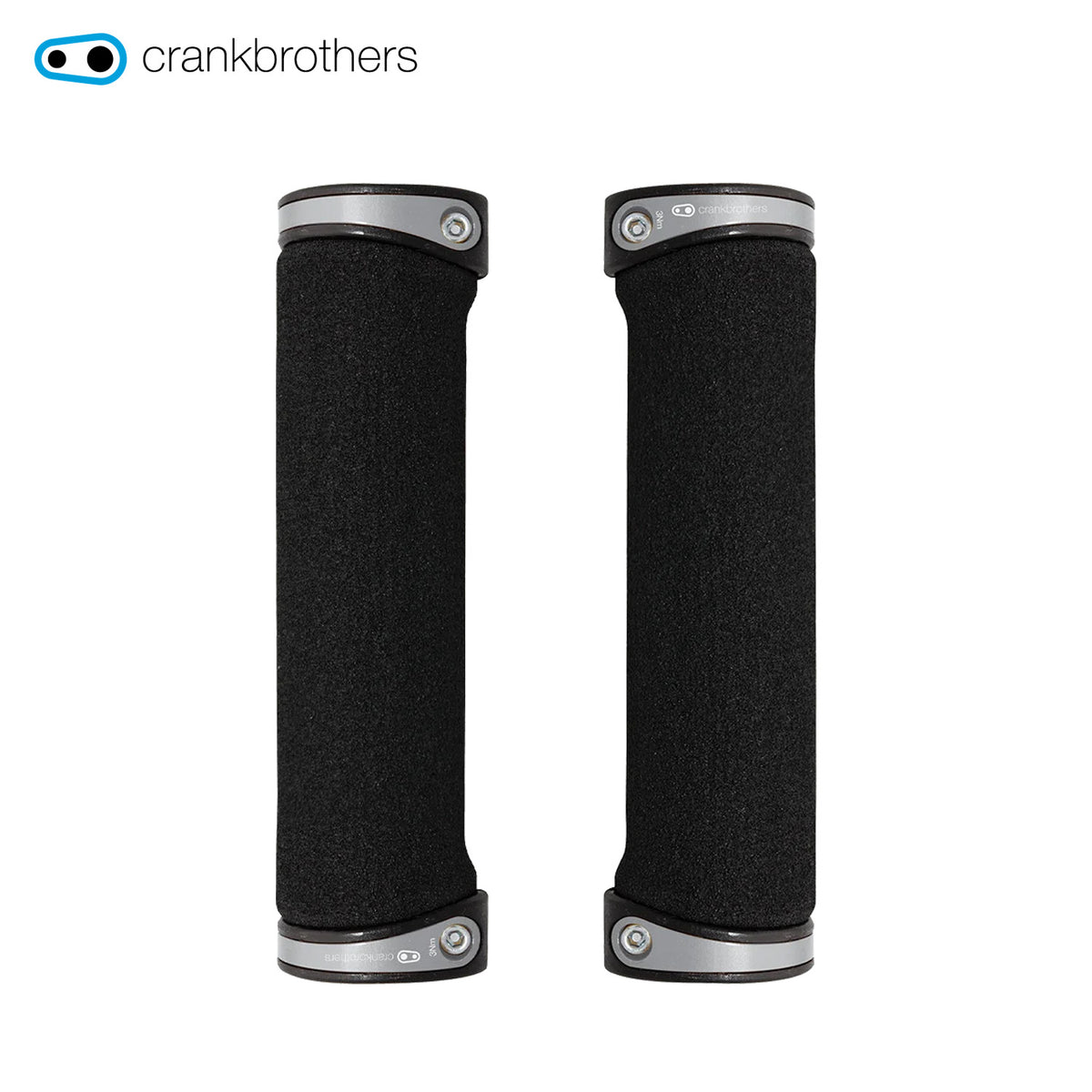 Crankbrothers Dual Clamp Lock-On Cobalt Grips - Silver