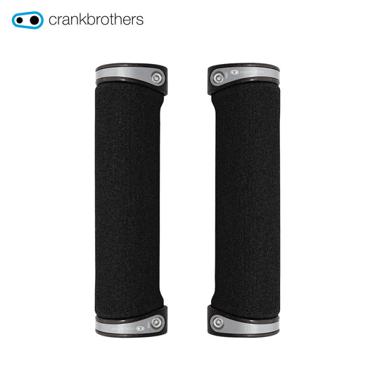 Crankbrothers Dual Clamp Lock-On Cobalt Grips - Silver