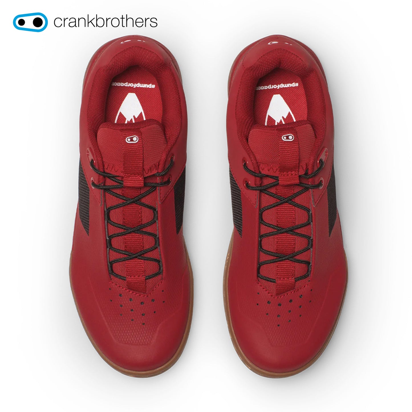 Crankbrothers Stamp Lace Flat Shoes, Pump for Peace Edition - Red/Black w/ Gum Outsole