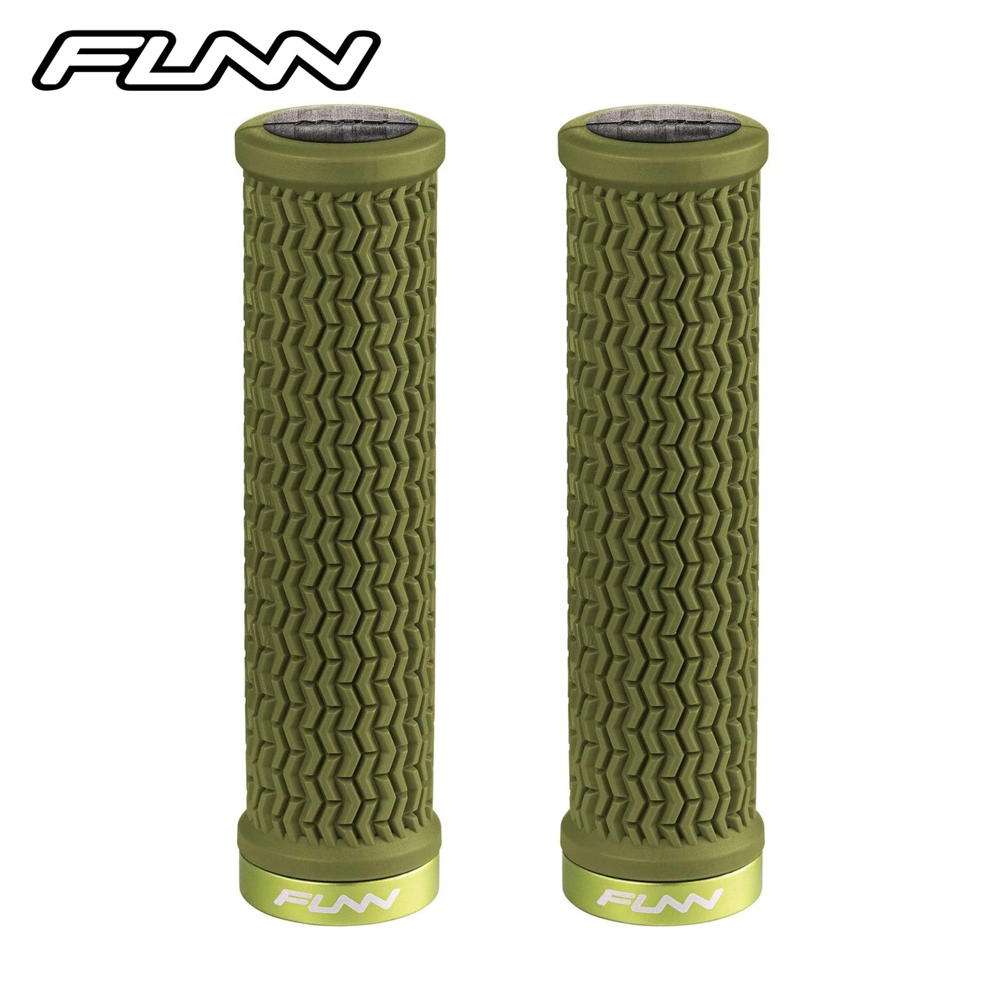 Funn Holeshot MTB Racing Grips - Olive Green