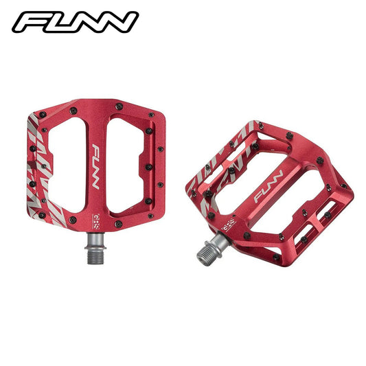 Funn Funndamental Aluminum MTB Flat Pedal - Anodized Red