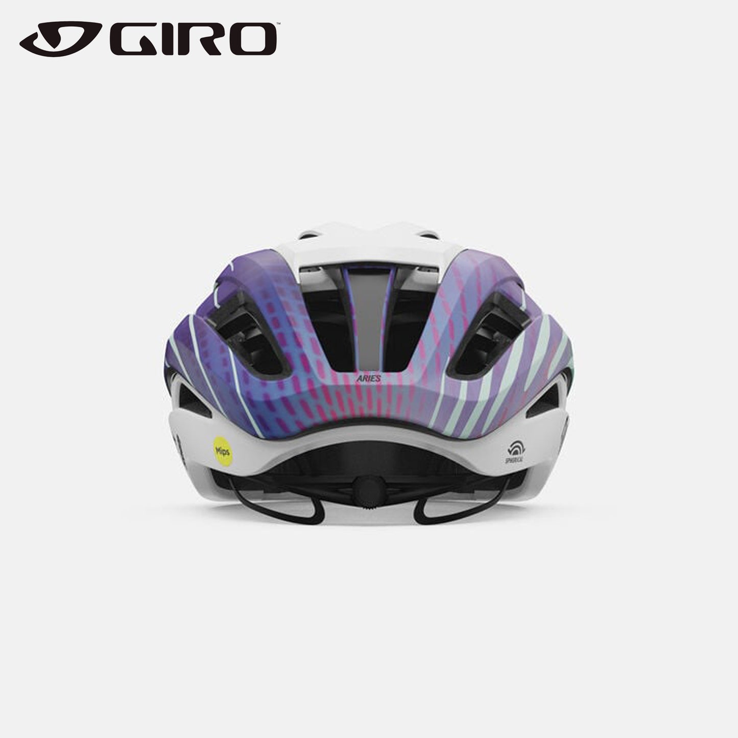 Giro Aries Spherical MIPS Road Bike Helmet - Matte White/Matte Blue Canyon