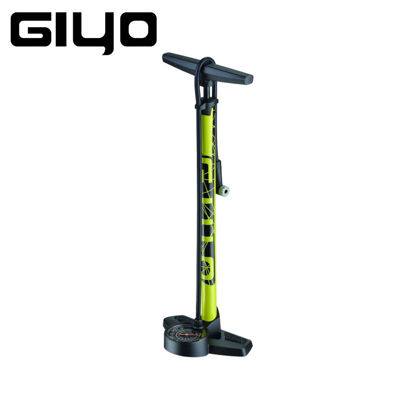 Giyo GF-273E Steel Floor Pump Bicycle Pump - Lime Green