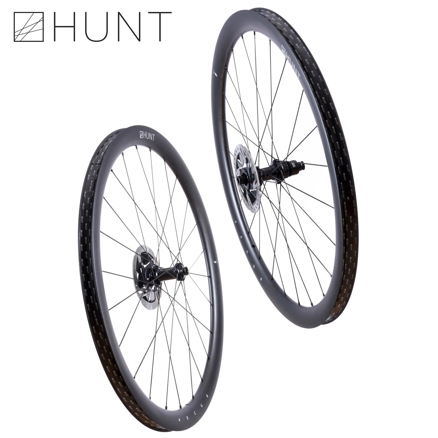 HUNT 40 Carbon Gravel Race Disc Wheelset Ratchet TA 1431grams