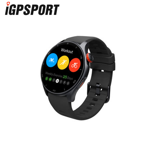 iGPSport LW10 Smart Watch Optical Heart Rate Monitor w/ AMOLED Screen - Dark Black