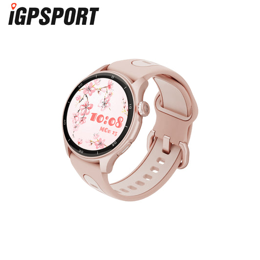 iGPSport LW10 Smart Watch Optical Heart Rate Monitor w/ AMOLED Screen - Cherry Pink