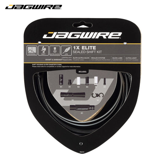 Jagwire 1x Elite Sealed Shift Cable Kit Set for Road / MTB / SRAM / Shimano - Stealth Black