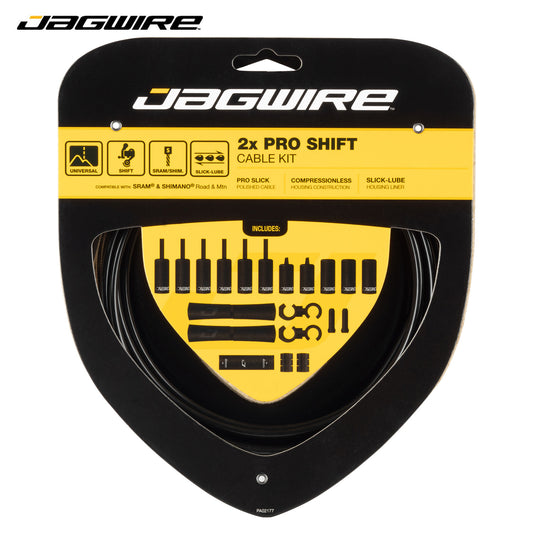 Jagwire 2x PRO Shift Cable Kit Set for Road / MTB / SRAM / Shimano - Black (PCK500)