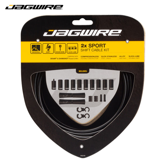 Jagwire 2x Sport Shift Cable Kit Set for Road / MTB / SRAM / Shimano - Black