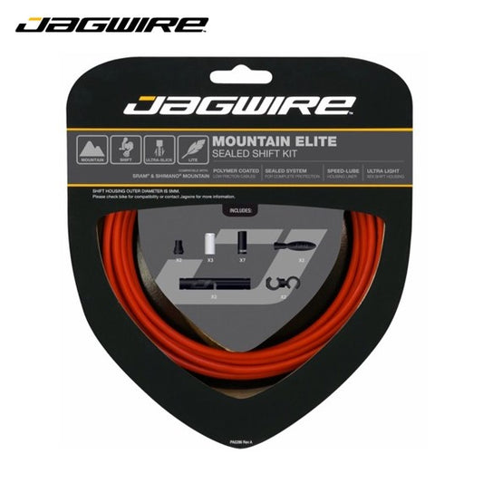 Jagwire Mountain Elite Sealed Shift Cable Kit Pair (2x) for MTB SRAM / Shimano - Red