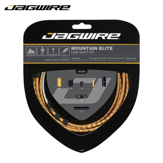 Jagwire Mountain Elite Sealed Shift Cable Link Kit Pair (2x) for MTB SRAM / Shimano - Gold