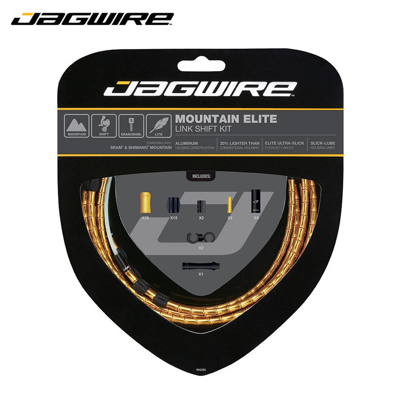 Jagwire Mountain Elite Sealed Shift Cable Link Kit Pair (2x) for MTB S ...
