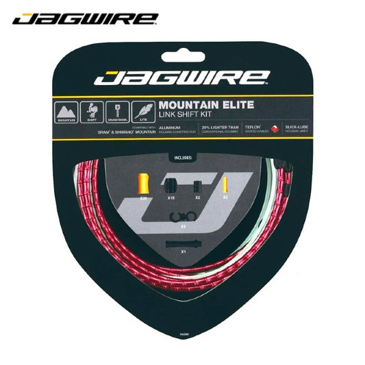 Jagwire Mountain Elite LINK Shift Cable Kit Pair (2x) for MTB SRAM / Shimano - Red