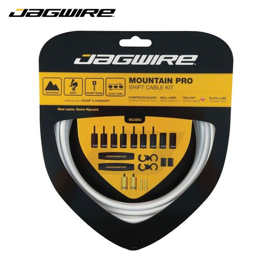 Jagwire Mountain PRO Shift Cable Kit Set (2x) for MTB - SRAM / Shimano - White