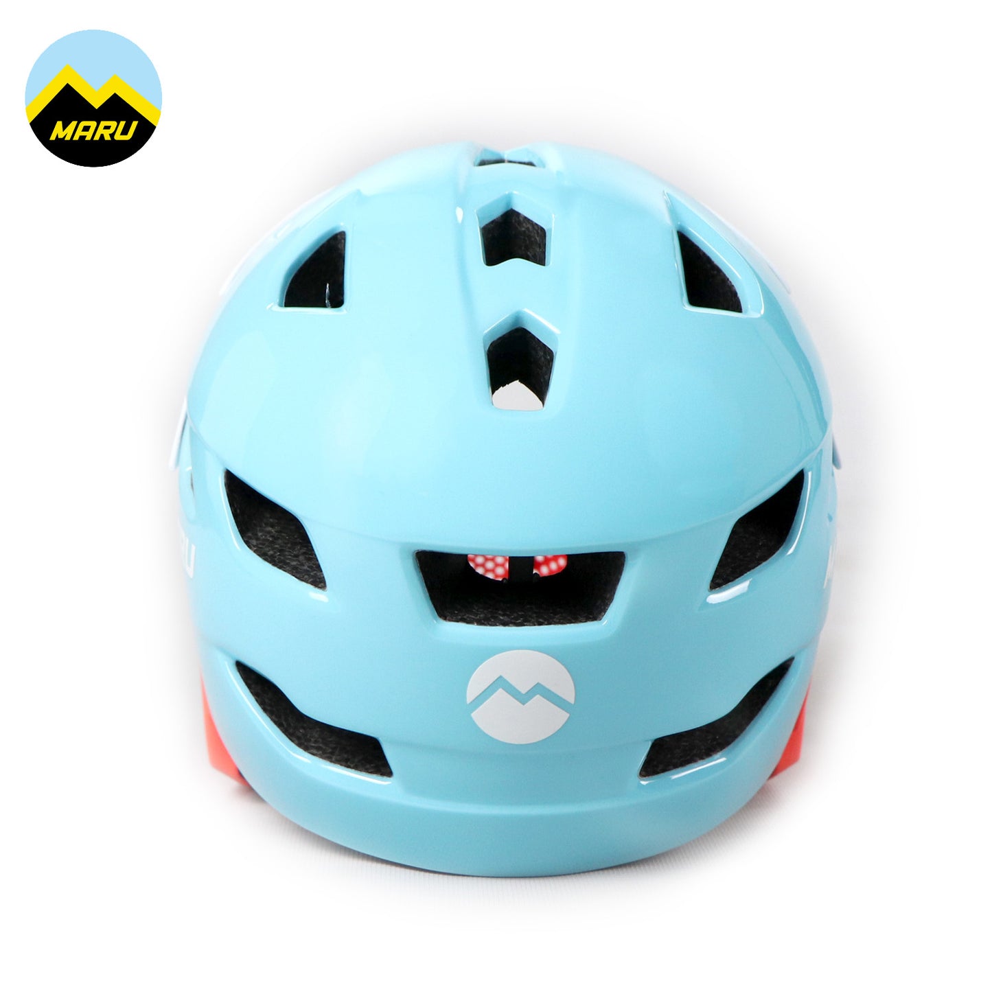 Maru Lightweight PC Kids Full Helmet (Free Size) - Blue/Orange