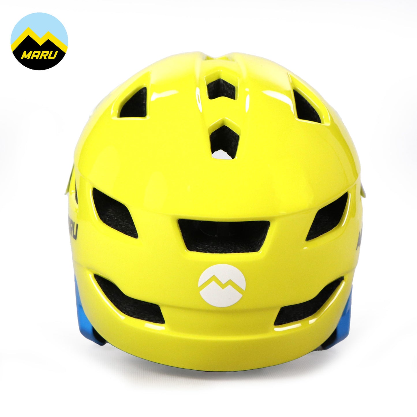 Maru Lightweight PC Kids Full Helmet (Free Size) - Yellow/Blue