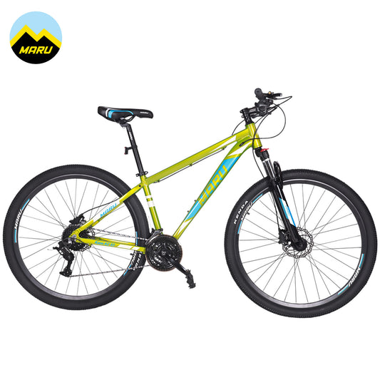 Maru KAZE AL6061 Alloy MTB Bike 29er, 24-Speed - Green/Blue