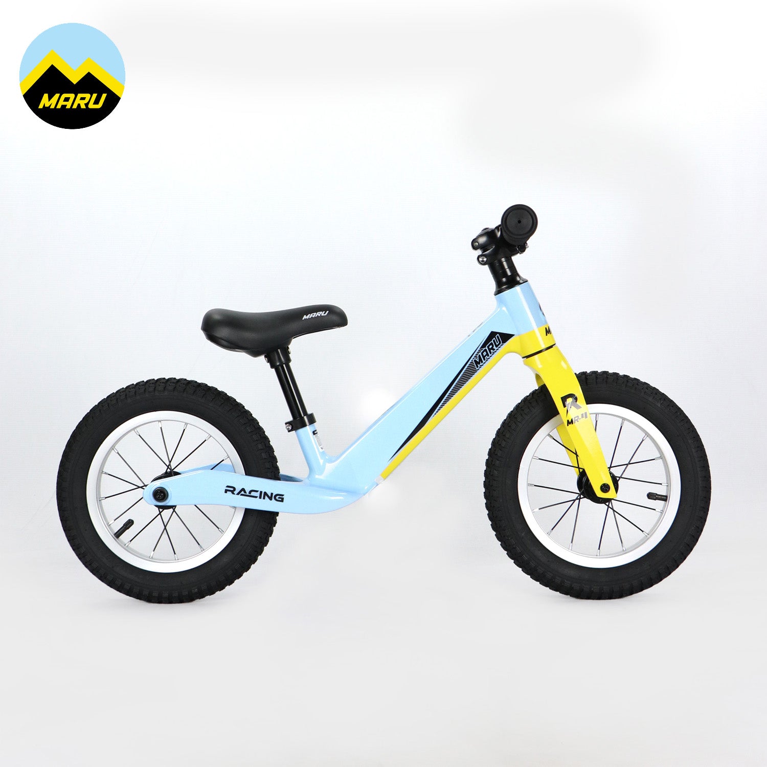 10+ Push Bikes Maru MR-4 Push Bike, 12" Magnesium Alloy Frame w/ Free Stand - Blue/Ye
