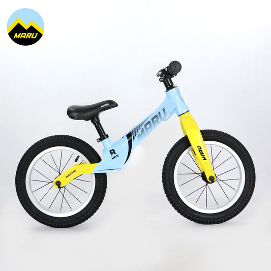 Maru MR-5 Push Bike, 14" Magnesium Alloy Frame w/ Free Stand - Blue/Yellow