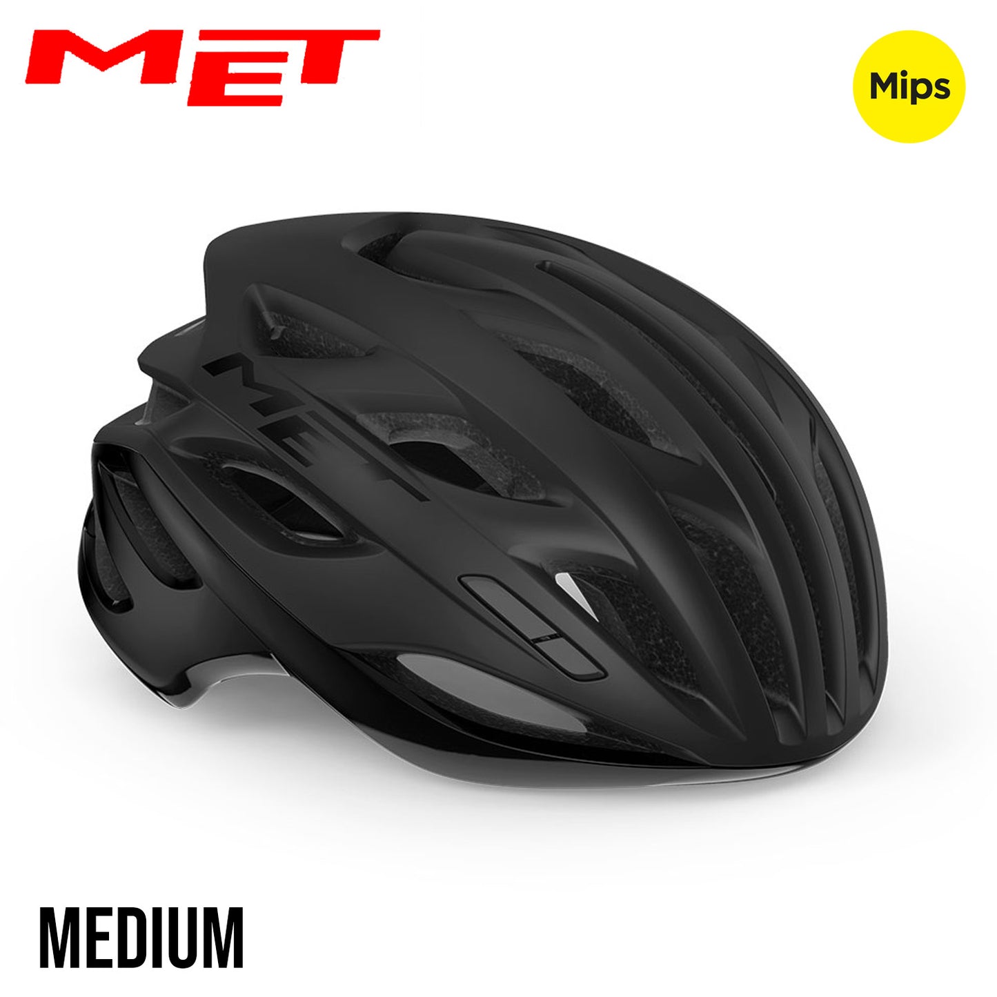 MET Estro MIPS Road, Cyclocross, Gravel Bike Helmet - Black | Matte Glossy