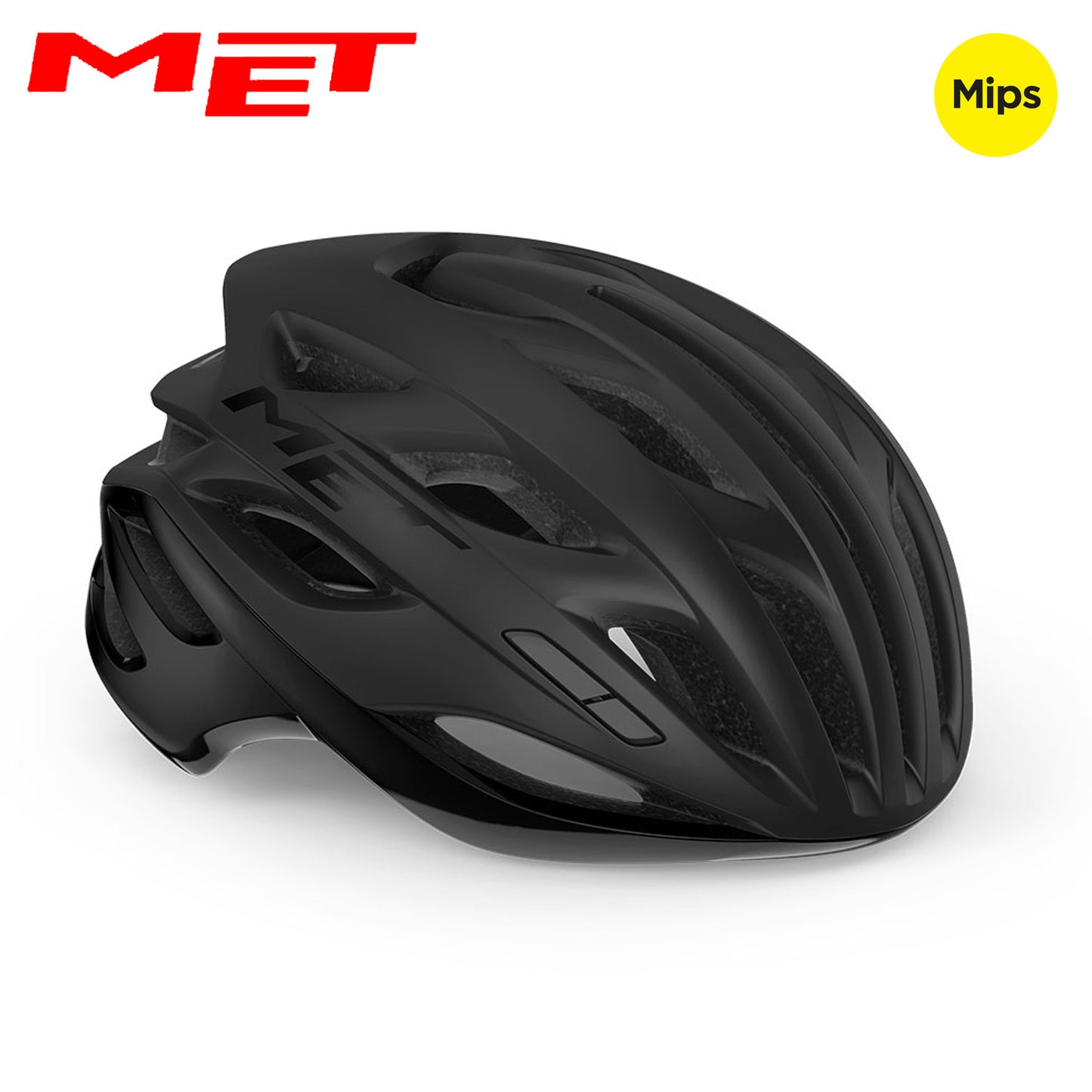 MET Estro MIPS Road, Cyclocross, Gravel Bike Helmet - Black | Matte Glossy