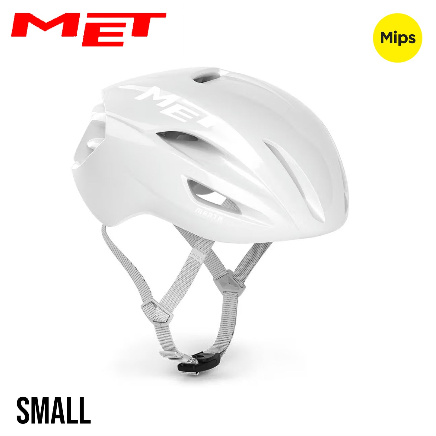 MET Manta Absolute White Ltd. Ed. MIPS Road Bike Helmet - Absolute White | Glossy