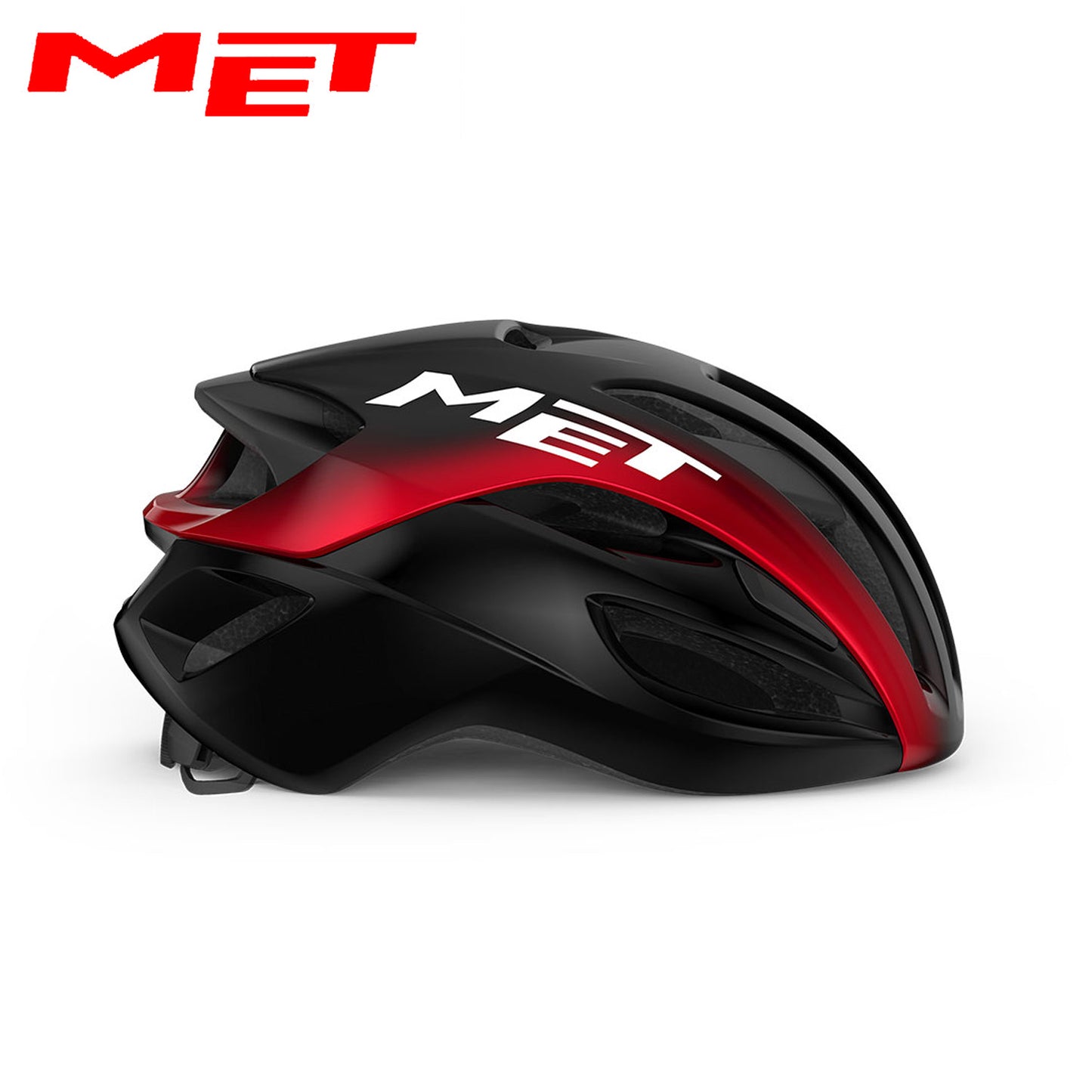 MET Rivale MIPS Road Bike Helmet - Black Red Metallic | Glossy