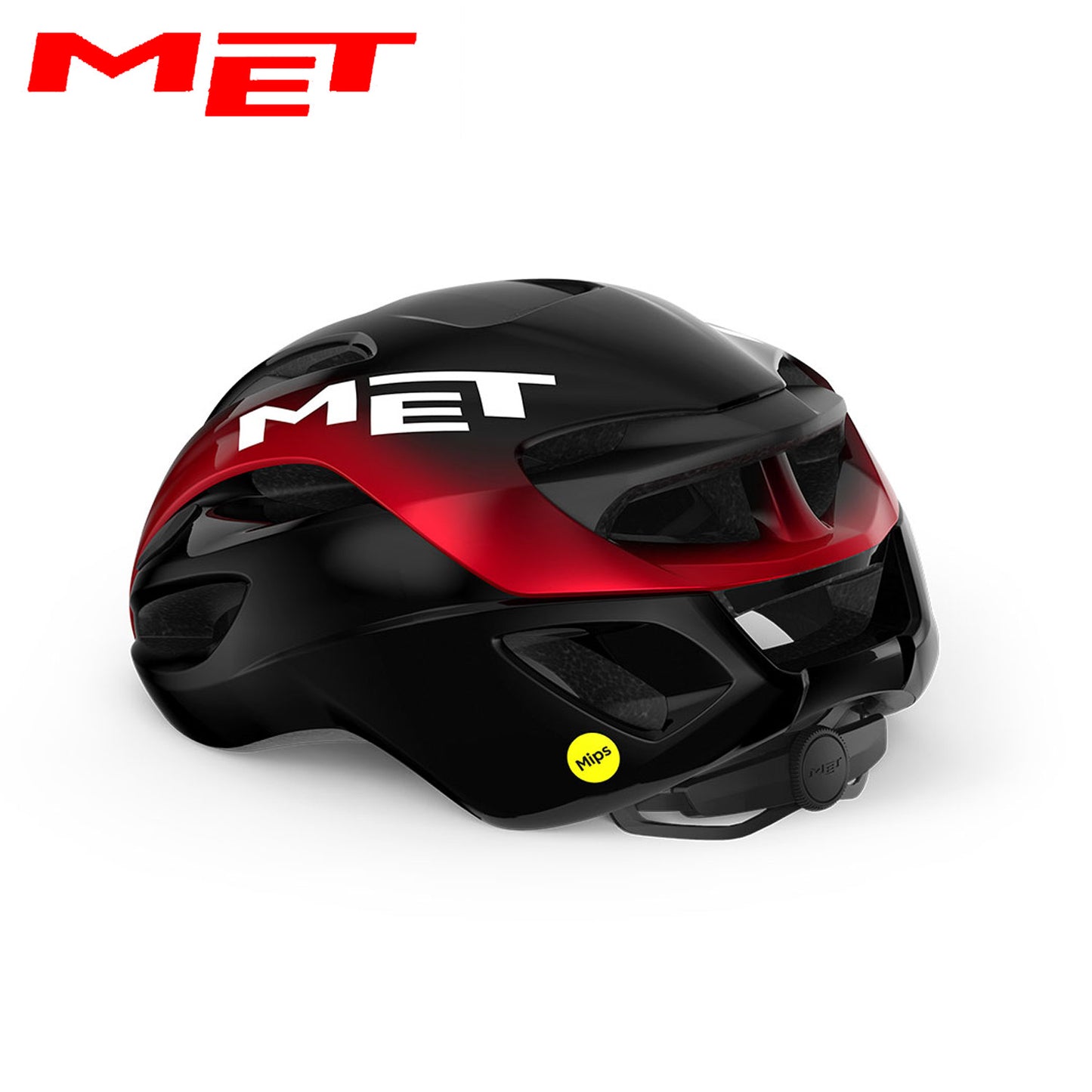 MET Rivale MIPS Road Bike Helmet - Black Red Metallic | Glossy