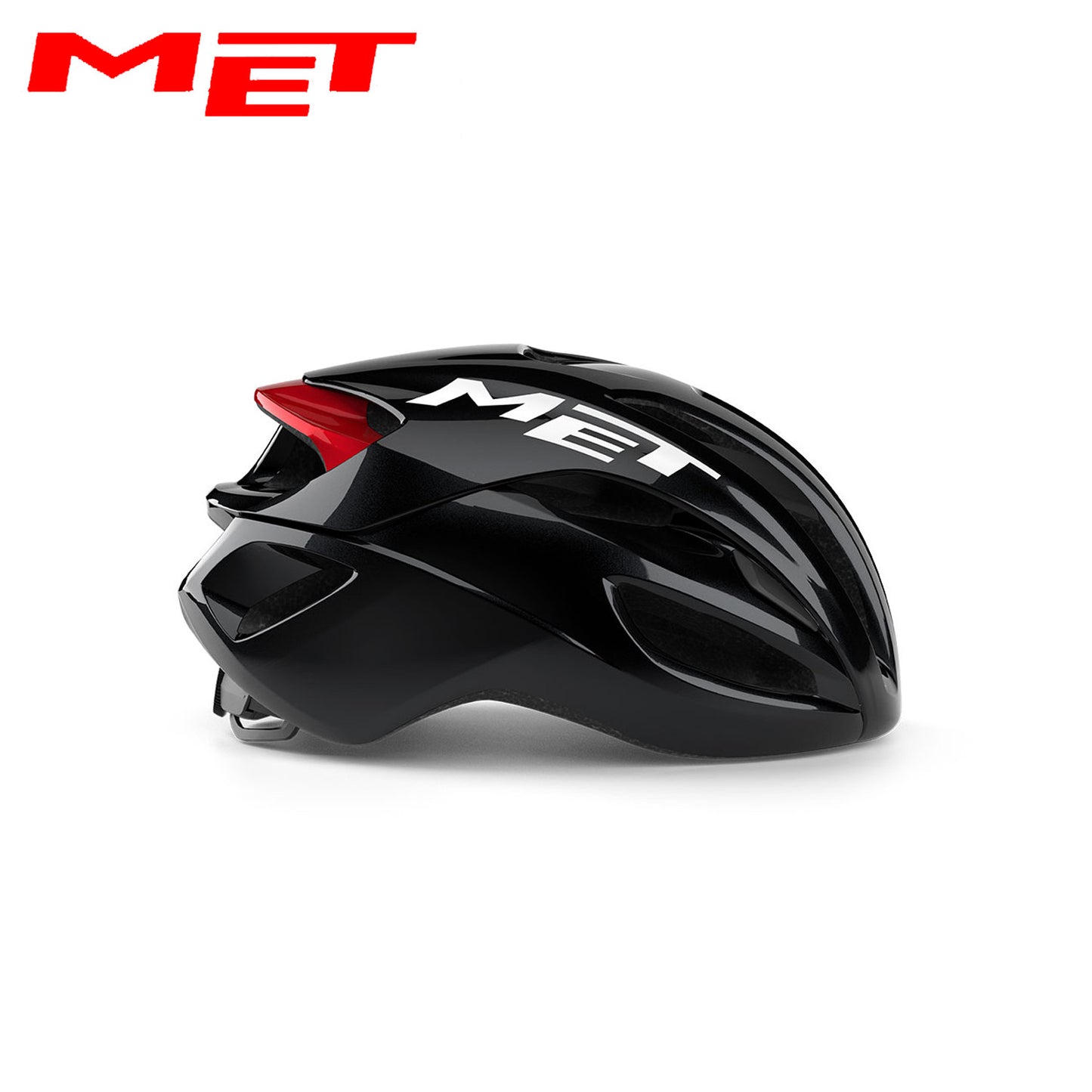 MET Rivale MIPS Road Bike Helmet - Black Red | Glossy
