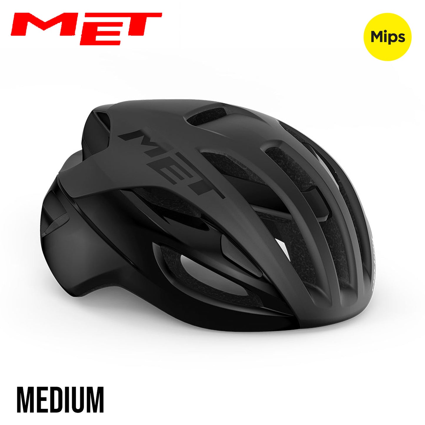 MET Rivale MIPS Road Bike Helmet - Black | Matte Glossy