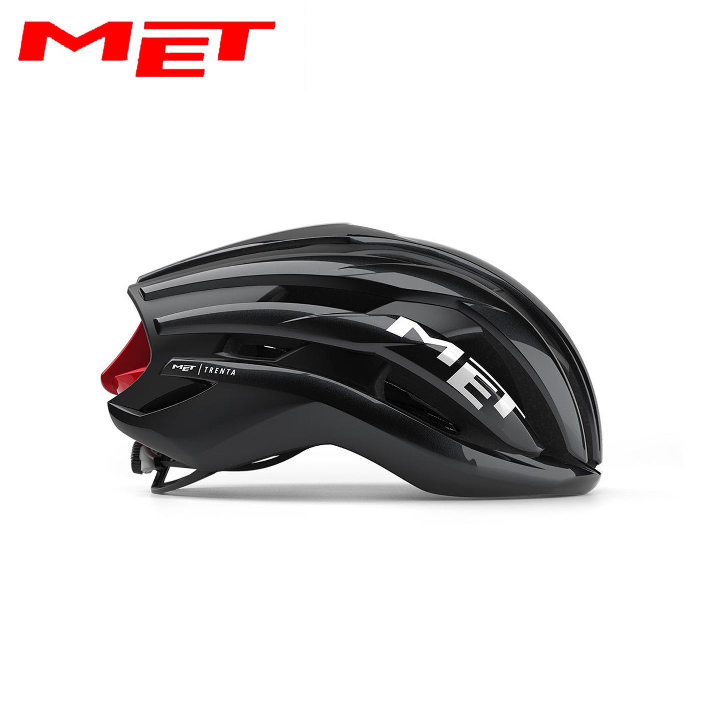 MET Trenta MIPS Road Bike Helmet - Black Red | Glossy