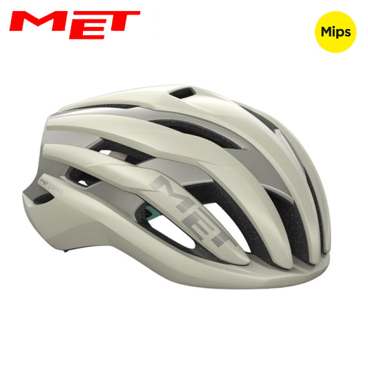 MET Trenta MIPS Road Bike Helmet - Greige | Matte Glossy