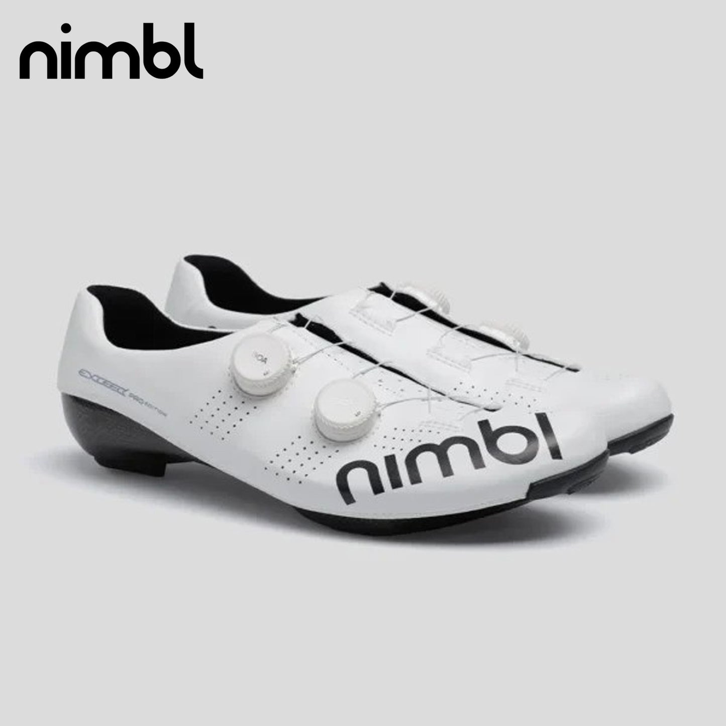 Nimbl Exceed Ultimate Pro Edition Road Monocoque Carbon / BOA Li2 Cycling Shoes - White/Black