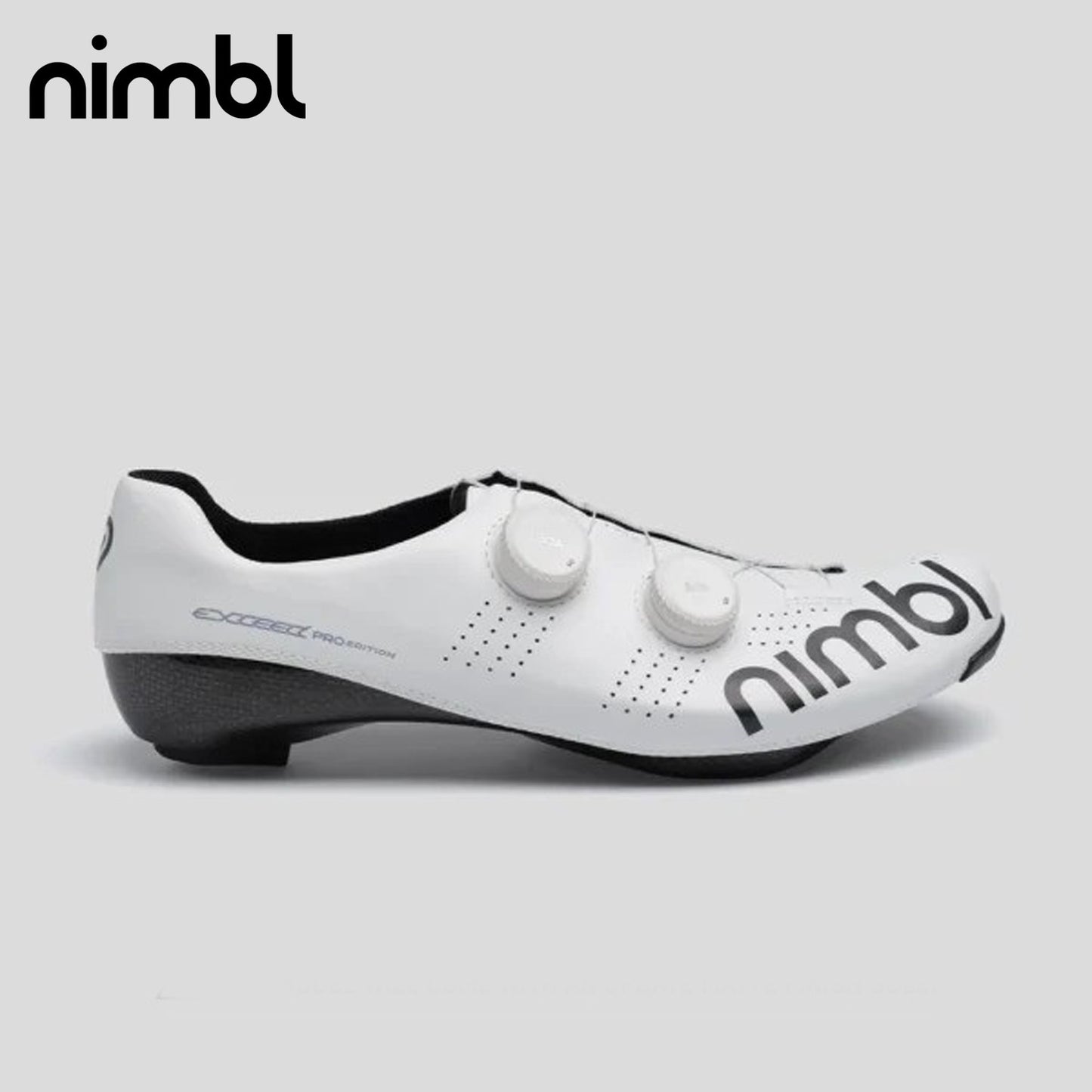 Nimbl Exceed Ultimate Pro Edition Road Monocoque Carbon / BOA Li2 Cycling Shoes - White/Black