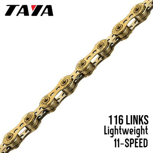 Taya ONZE-11 UL Bike Chain 11-Speed Lightweight 116 Links - Gold