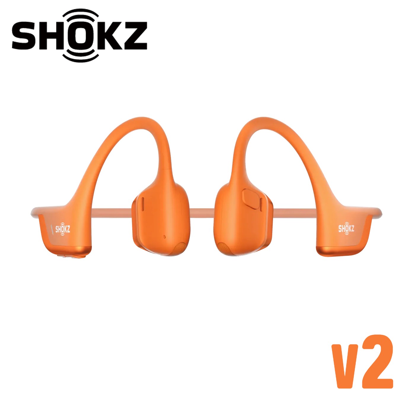 (NEW v2) SHOKZ OpenRun Pro 2 Premium Bone Conduction Open-Ear Sport Headphones - Orange