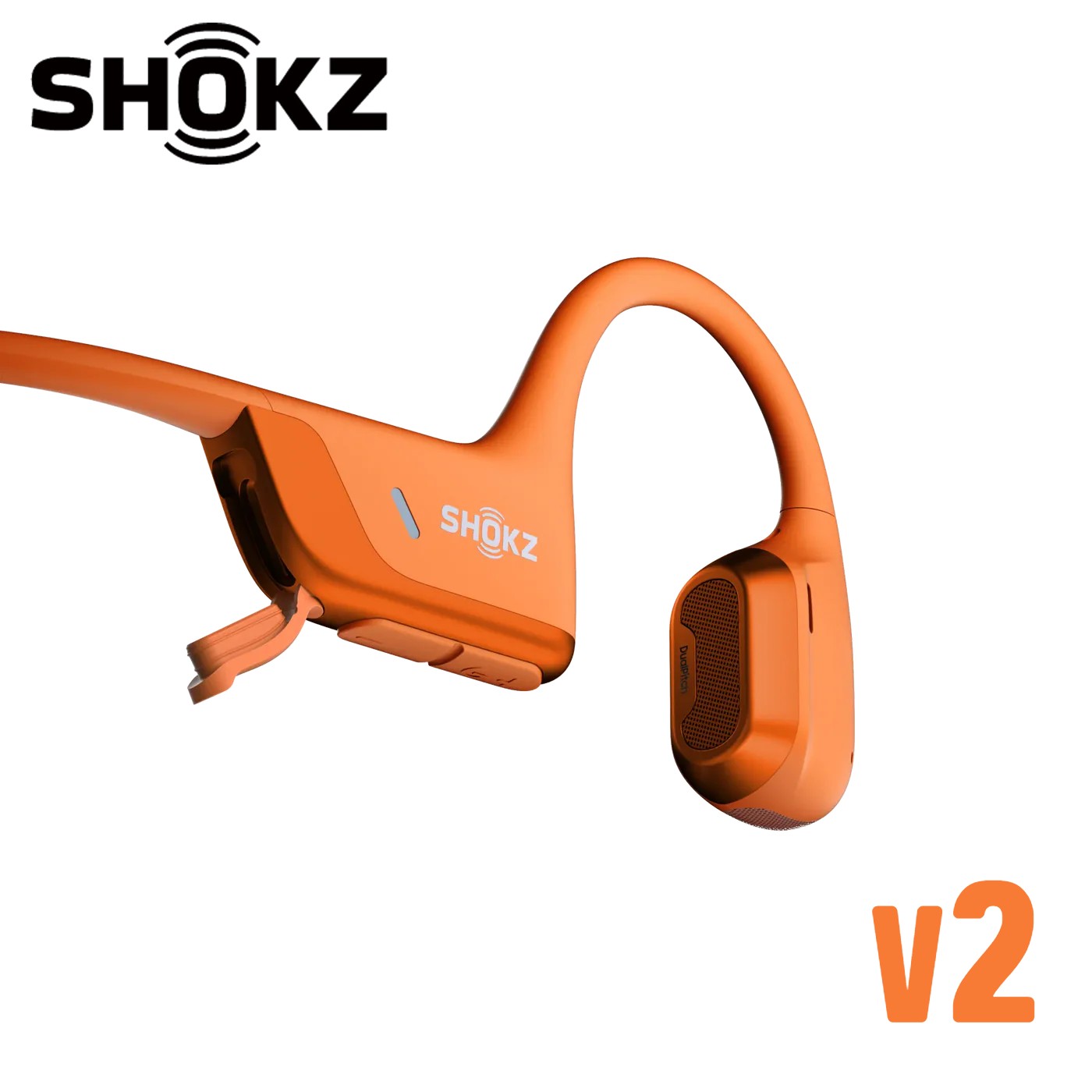 (NEW v2) SHOKZ OpenRun Pro 2 Premium Bone Conduction Open-Ear Sport Headphones - Orange