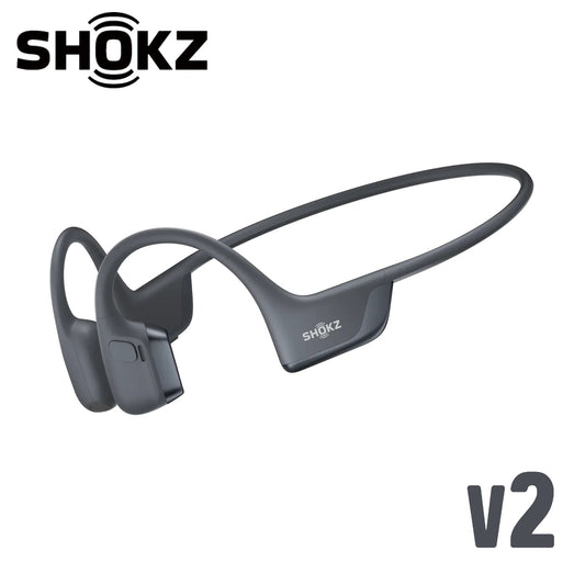 (NEW v2) SHOKZ OpenRun Pro 2 Premium Bone Conduction Open-Ear Sport Headphones - Black