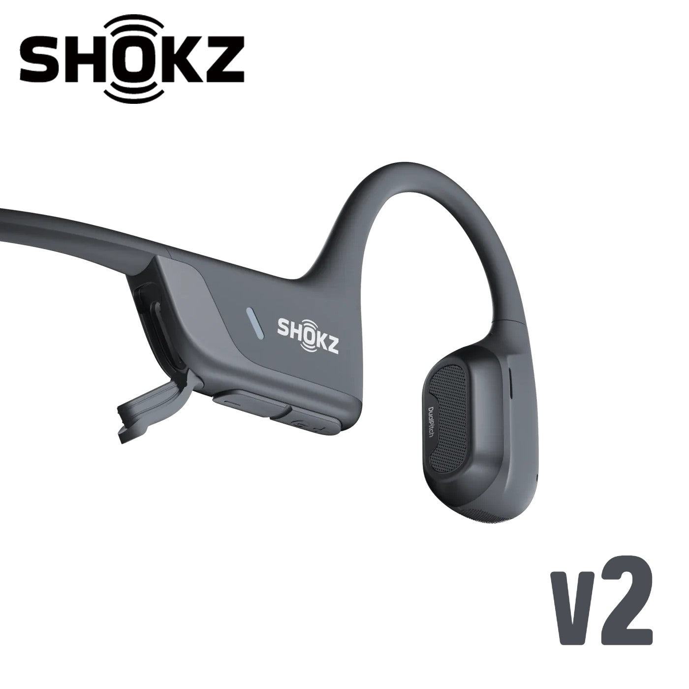 (NEW v2) SHOKZ OpenRun Pro 2 Premium Bone Conduction Open-Ear Sport Headphones - Black