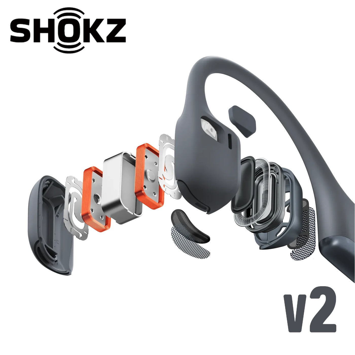 (NEW v2) SHOKZ OpenRun Pro 2 Premium Bone Conduction Open-Ear Sport Headphones - Black