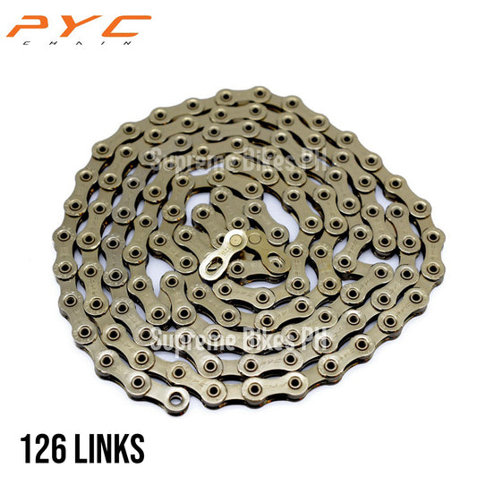 PYC P1201 12-Speed Light Chain 126 links Hollow Pins - Gold