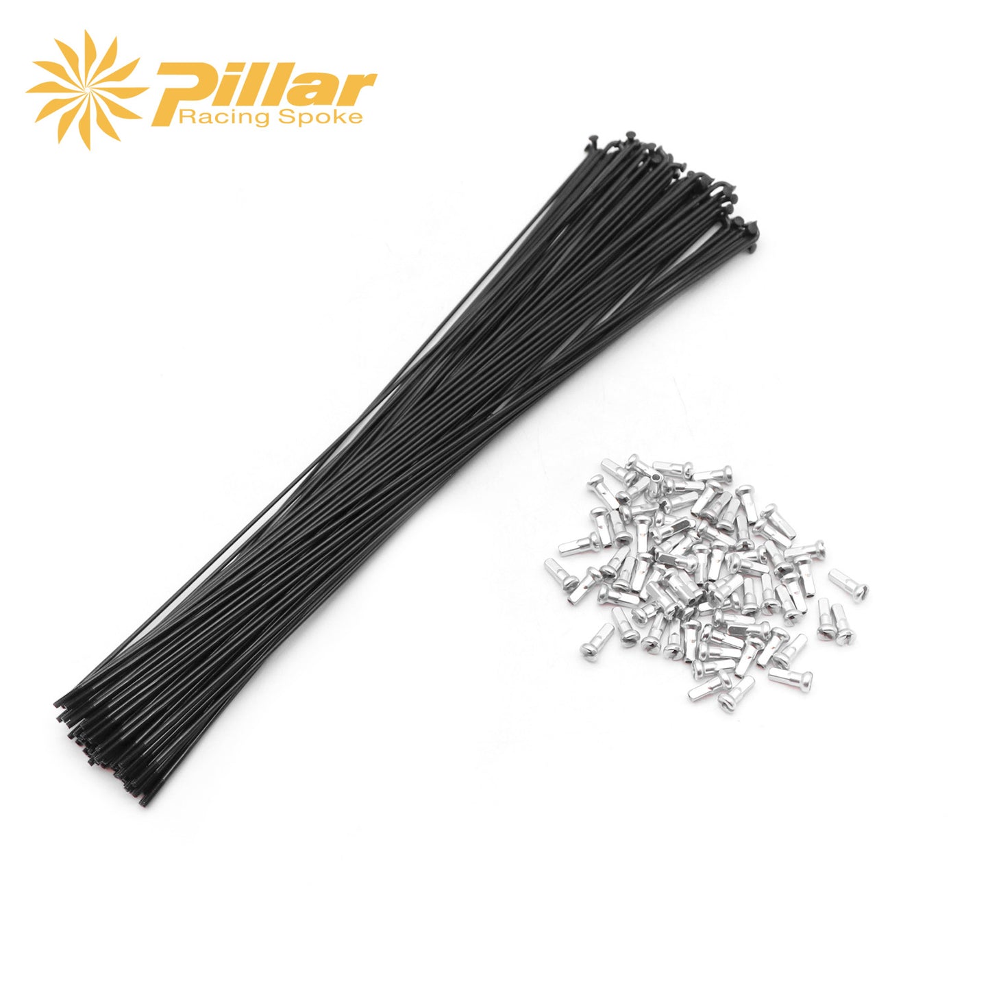 Pillar Racing Spokes Stainless / Alloy Nipples - Set of 72pcs - for 27.5 J-Bend