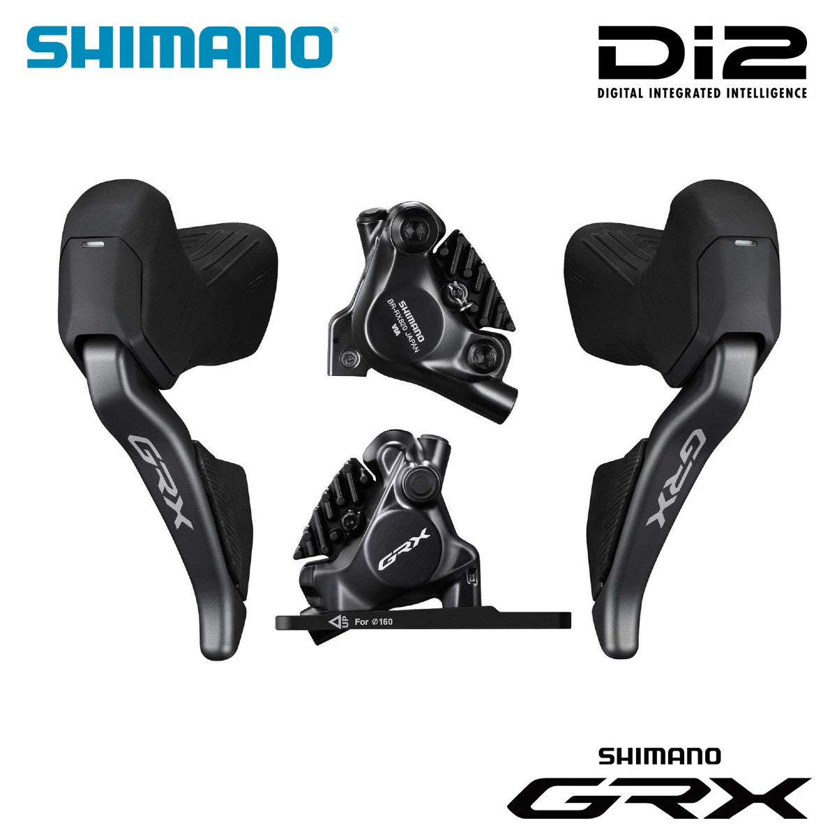 Shimano GRX RX825 DI2 STI Shifter Hydraulic Disc Brake Dual Control Lever, 2x12-Speed Assembly