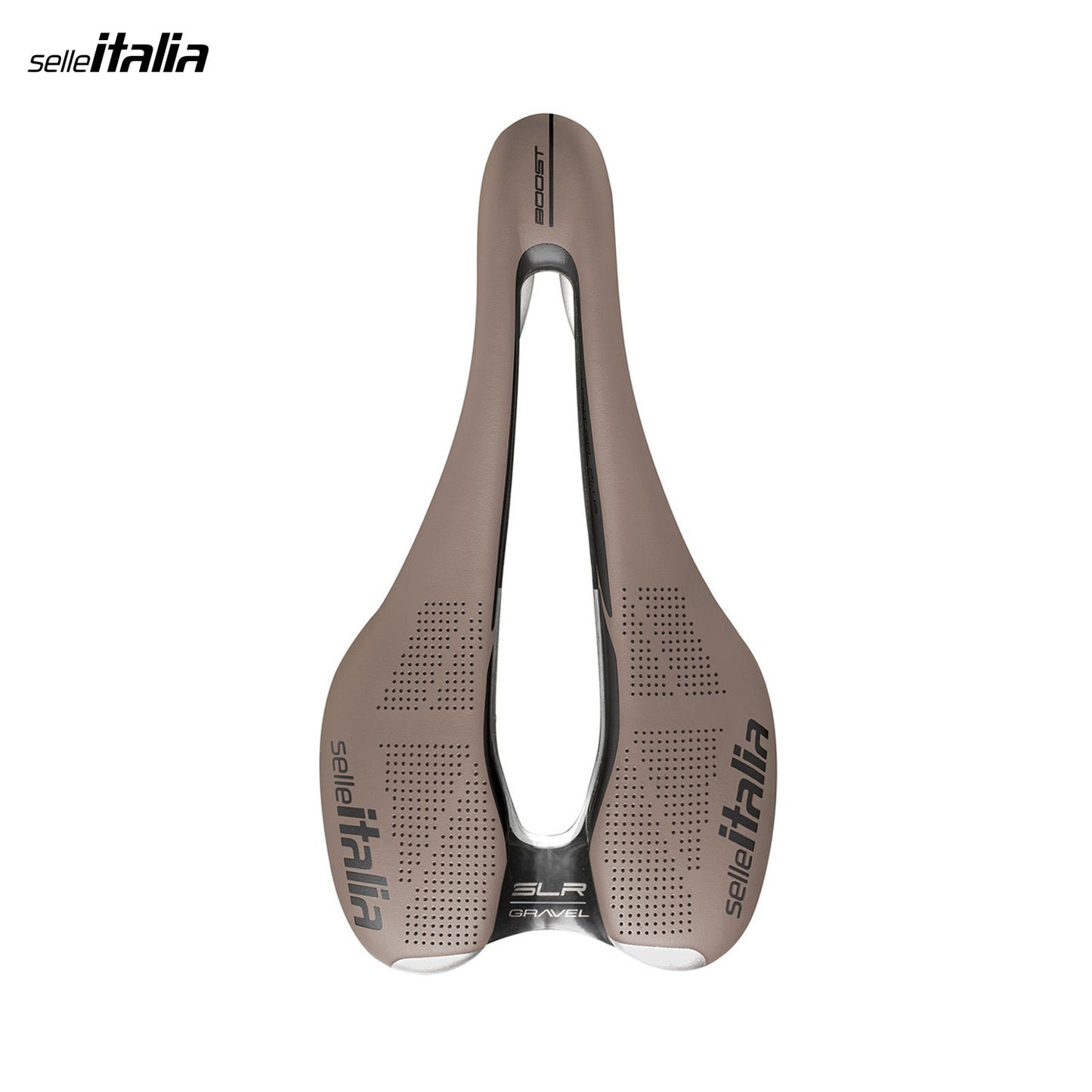 Selle Italia SLR Boost Gravel TI 316 Superflow Bicycle Saddle Lightweight Carbon Composite - Mud Brown