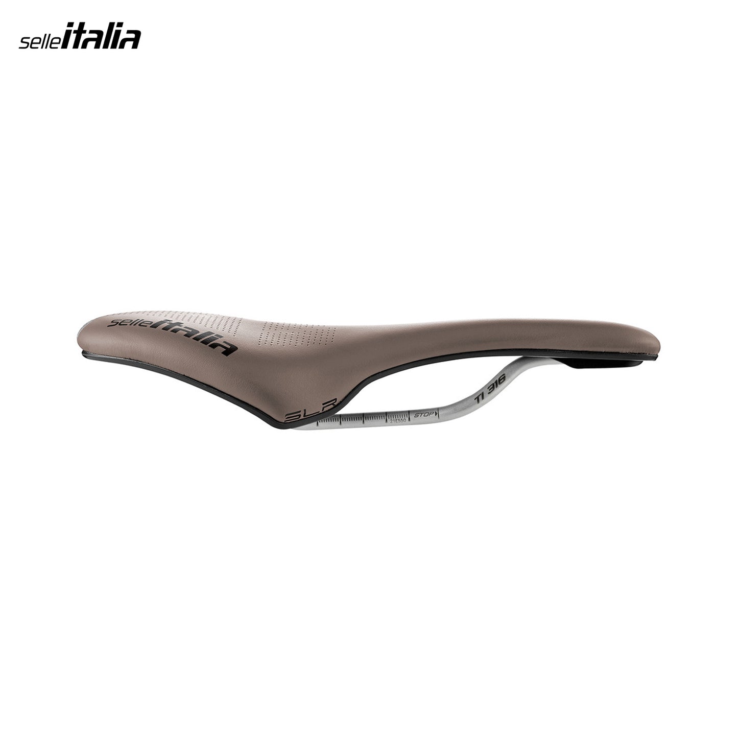 Selle Italia SLR Boost Gravel TI 316 Superflow Bicycle Saddle Lightweight Carbon Composite - Mud Brown