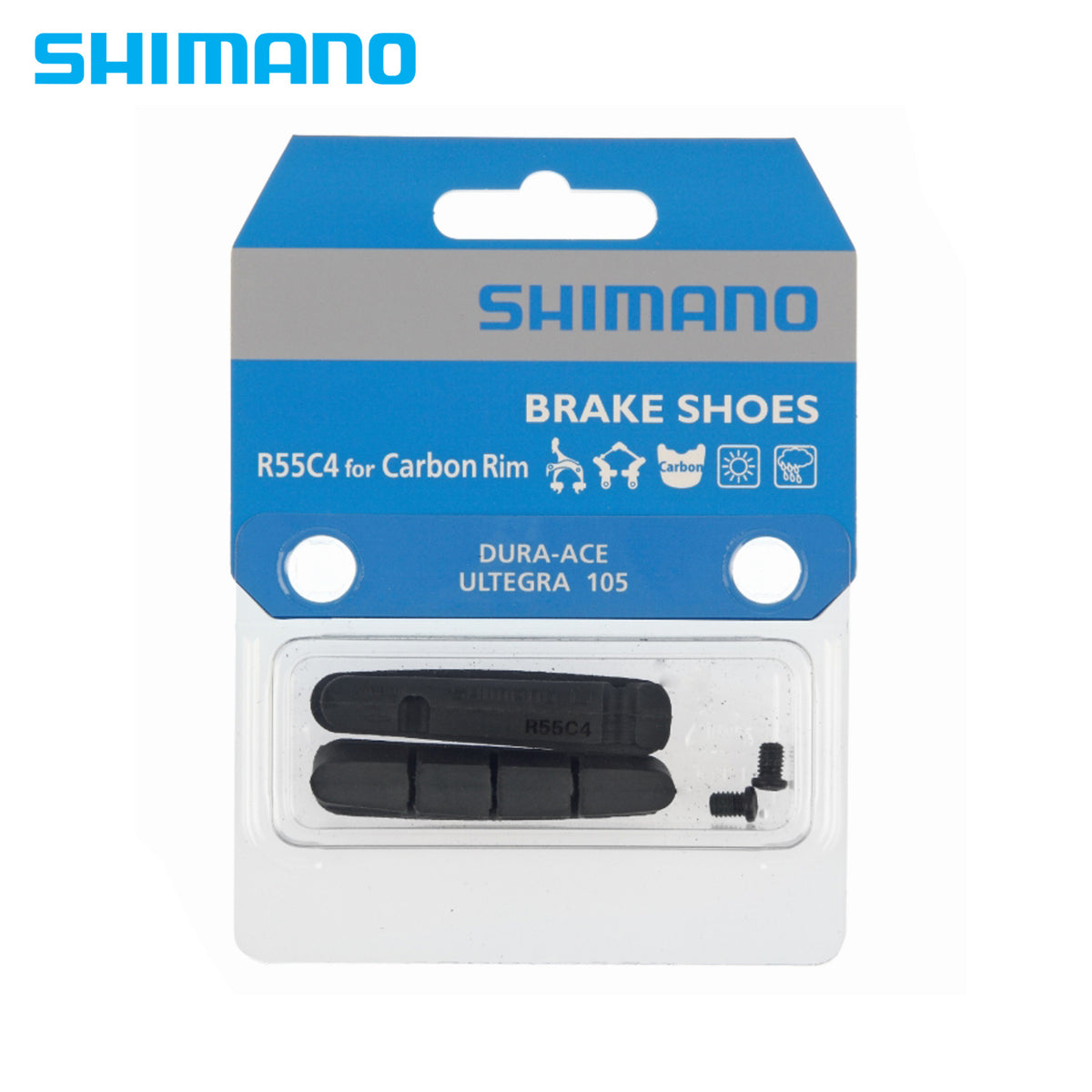 Shimano Rim Set Shimano R55C4 Rim Brake Shoe Set (2 Pair) for Carbon Rim Cartridge Dur ...
