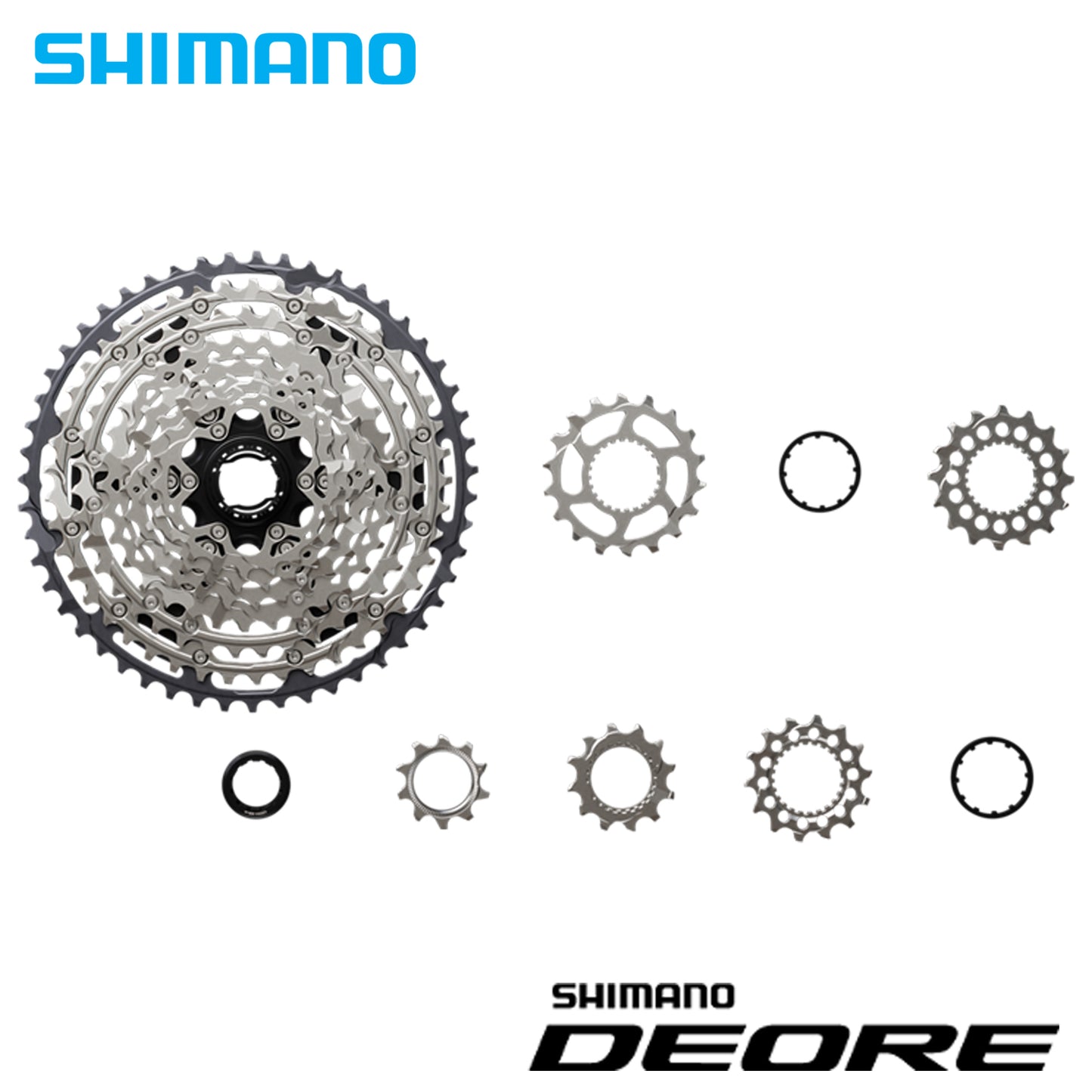 Shimano Deore CS-M7200 12-Speed Cassette Sprocket Hyperglide+ Microspline - Silver