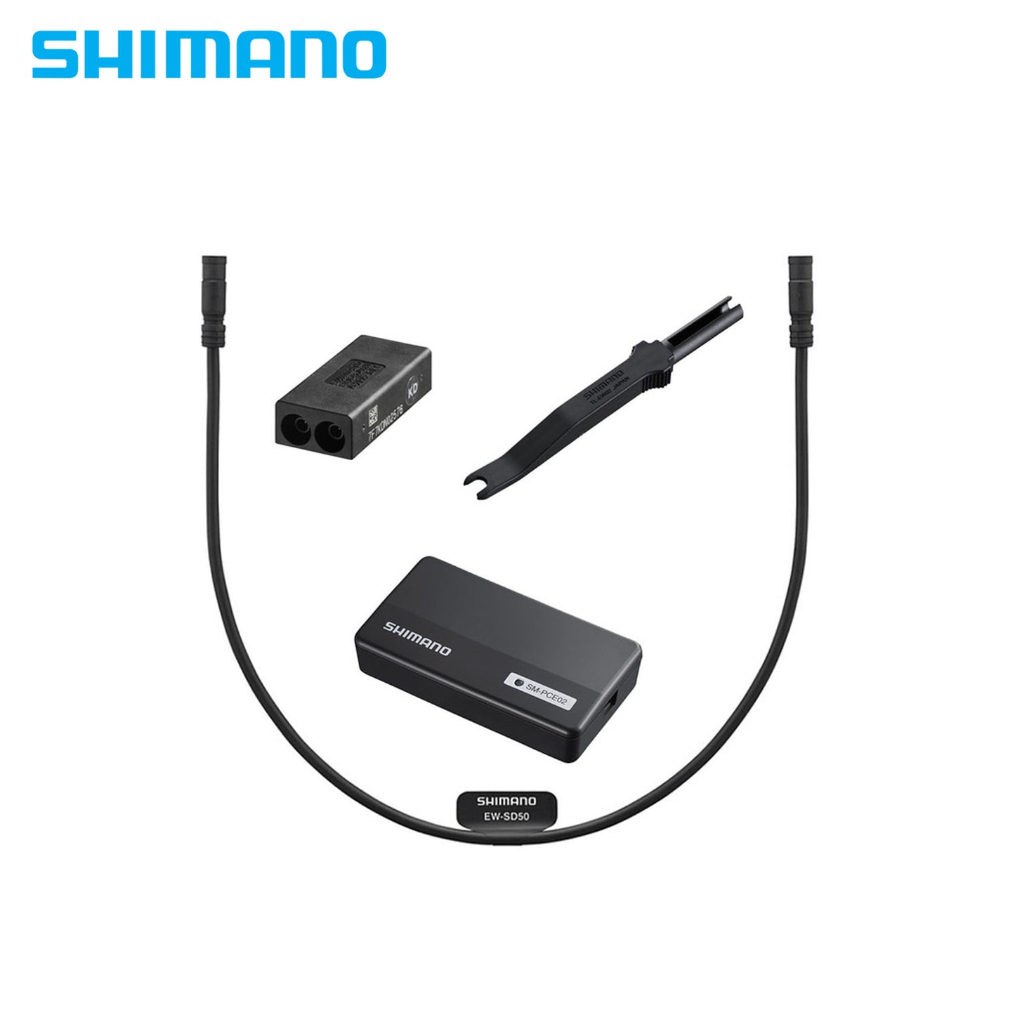 Shimano Di2 Software Upgrade Kit Device SM-PCE02 w/ SM-JC41, EW-SD50 1400MM, TL-EW02 Ind. Pack - IETUBEKIT3EB