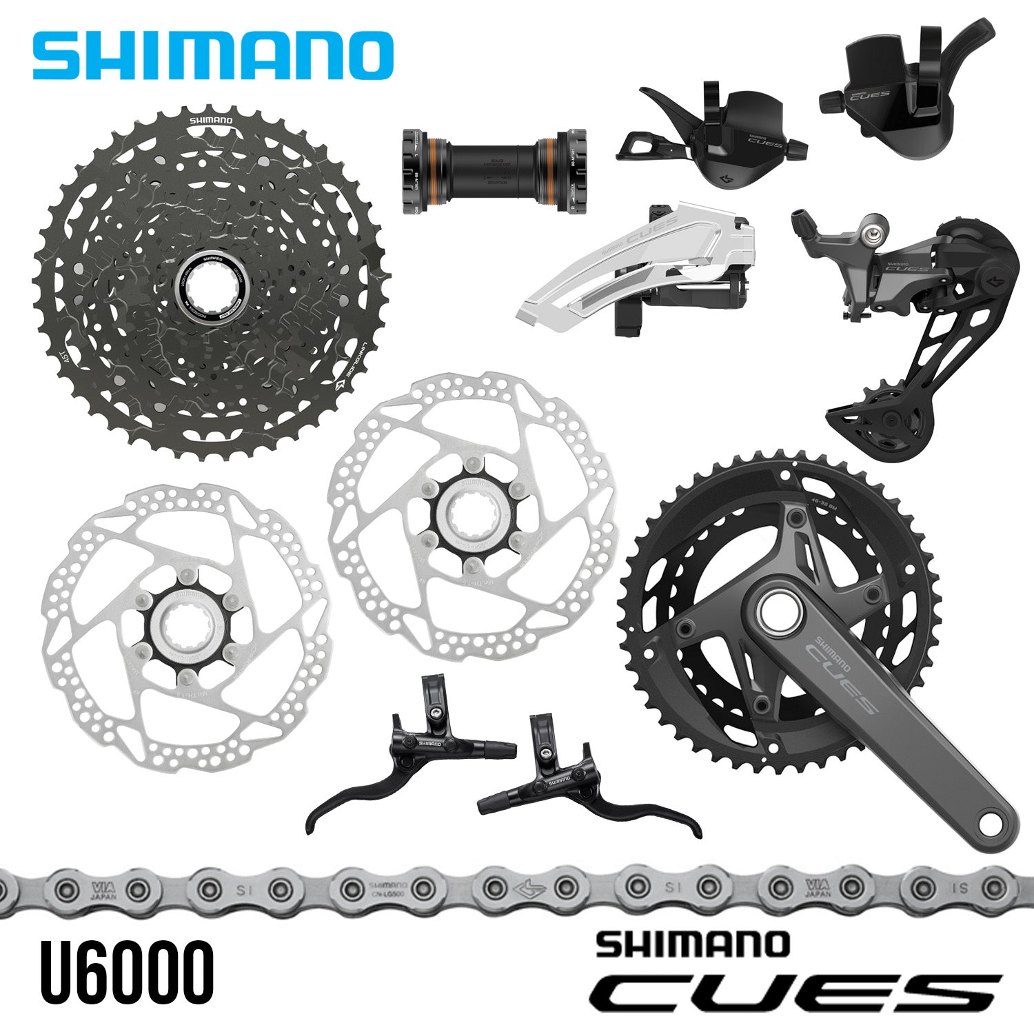 Shimano Cues U6000 2x11 11-Speed Groupset - Main Image