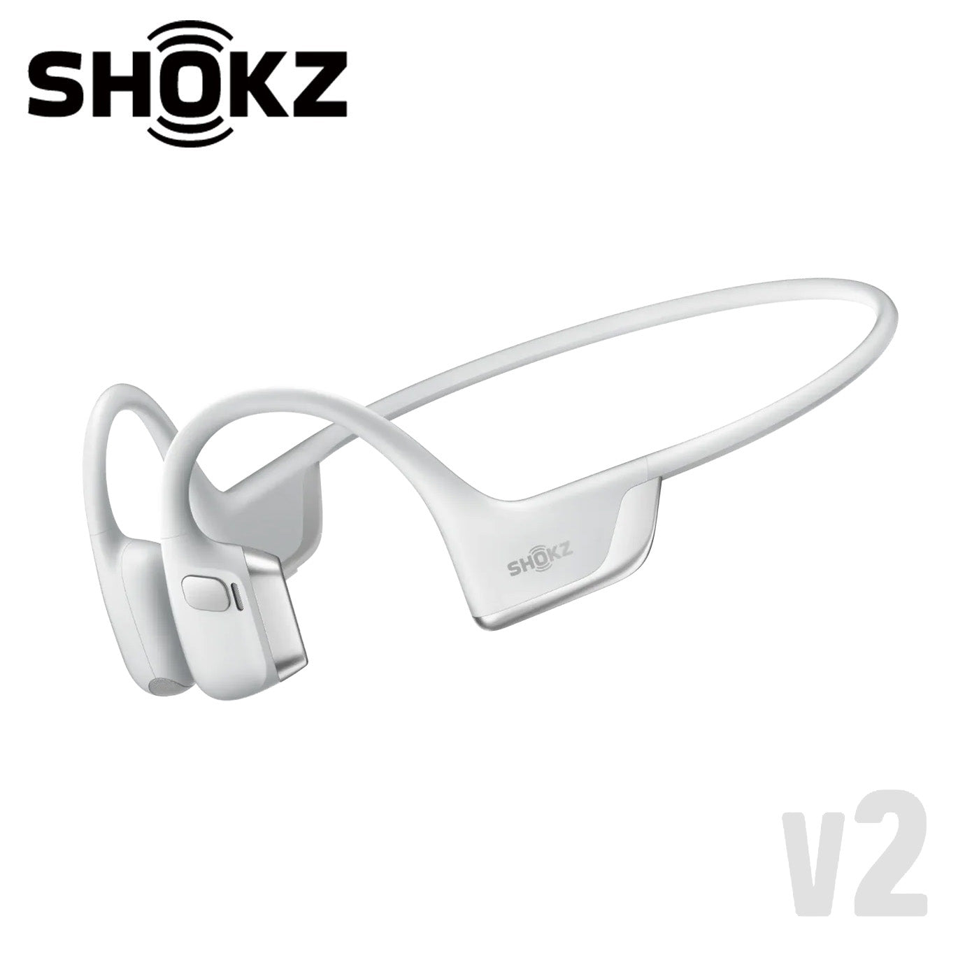 (NEW v2) SHOKZ OpenRun Pro 2 Premium Bone Conduction Open-Ear Sport Headphones - Silver